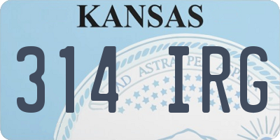 KS license plate 314IRG
