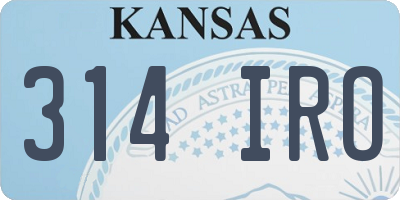 KS license plate 314IRO
