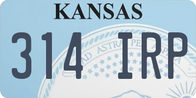 KS license plate 314IRP