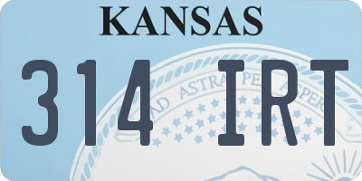 KS license plate 314IRT