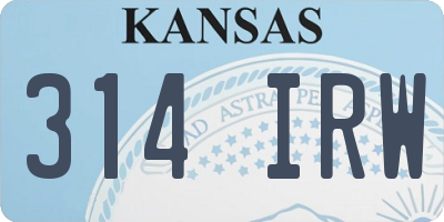 KS license plate 314IRW