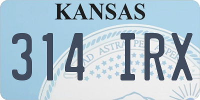 KS license plate 314IRX
