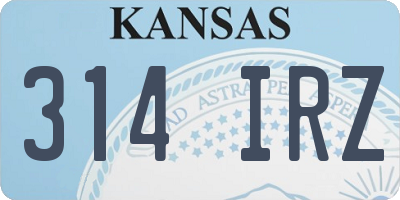 KS license plate 314IRZ