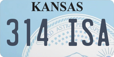 KS license plate 314ISA