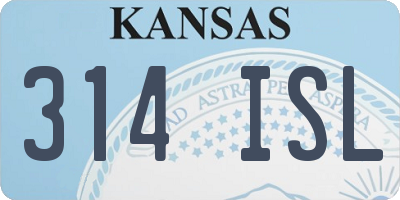 KS license plate 314ISL