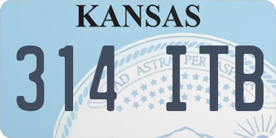 KS license plate 314ITB