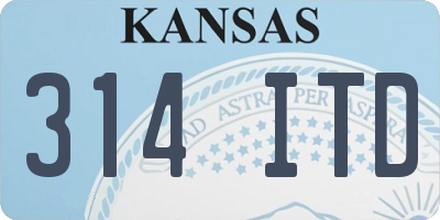 KS license plate 314ITD