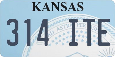 KS license plate 314ITE