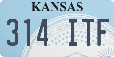KS license plate 314ITF