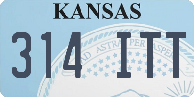 KS license plate 314ITT