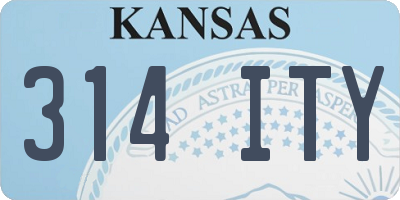 KS license plate 314ITY