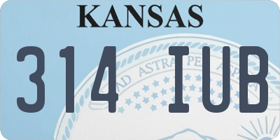 KS license plate 314IUB
