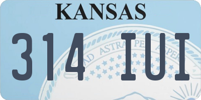 KS license plate 314IUI