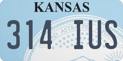 KS license plate 314IUS