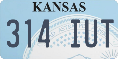KS license plate 314IUT