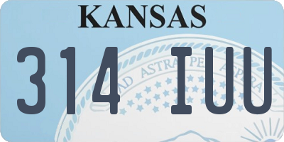 KS license plate 314IUU