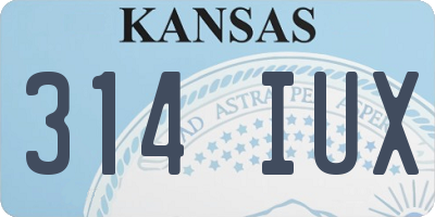 KS license plate 314IUX