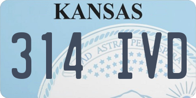 KS license plate 314IVD
