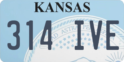 KS license plate 314IVE