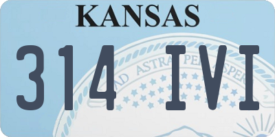 KS license plate 314IVI