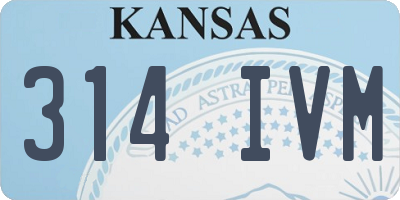 KS license plate 314IVM
