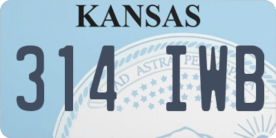 KS license plate 314IWB