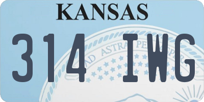 KS license plate 314IWG