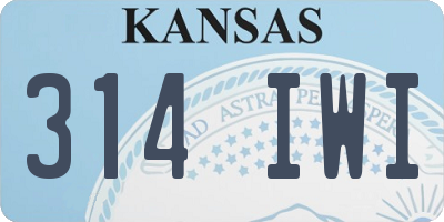 KS license plate 314IWI