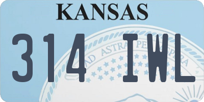 KS license plate 314IWL
