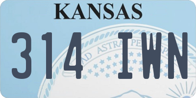 KS license plate 314IWN