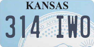KS license plate 314IWO