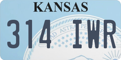 KS license plate 314IWR