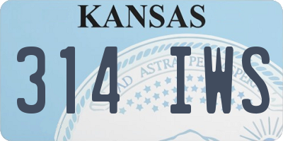 KS license plate 314IWS