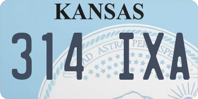 KS license plate 314IXA