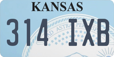 KS license plate 314IXB