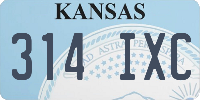 KS license plate 314IXC