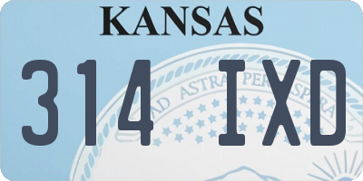 KS license plate 314IXD