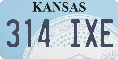 KS license plate 314IXE