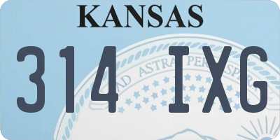 KS license plate 314IXG