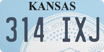 KS license plate 314IXJ