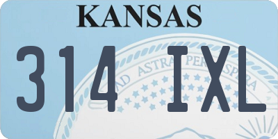 KS license plate 314IXL