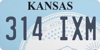 KS license plate 314IXM