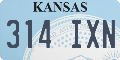 KS license plate 314IXN