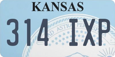 KS license plate 314IXP