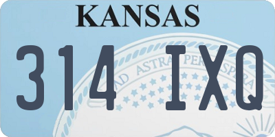 KS license plate 314IXQ