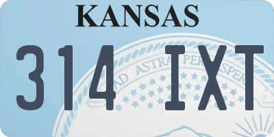 KS license plate 314IXT