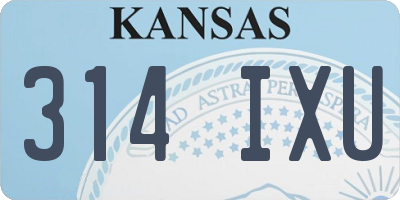 KS license plate 314IXU