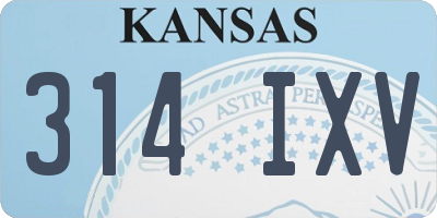 KS license plate 314IXV
