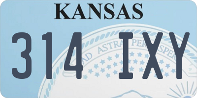 KS license plate 314IXY