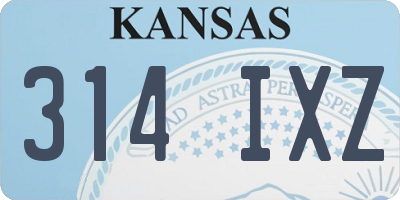 KS license plate 314IXZ